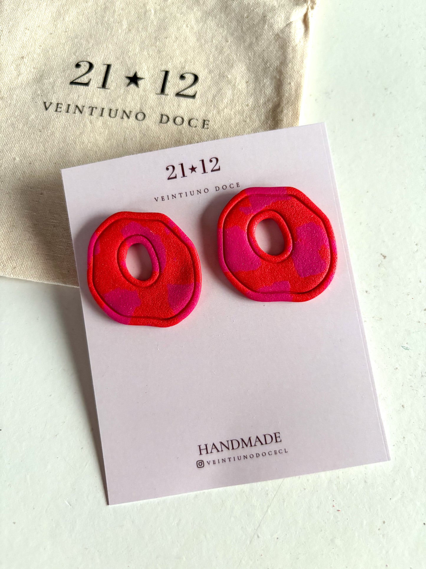Aros Antonia Rojo/ Fucsia