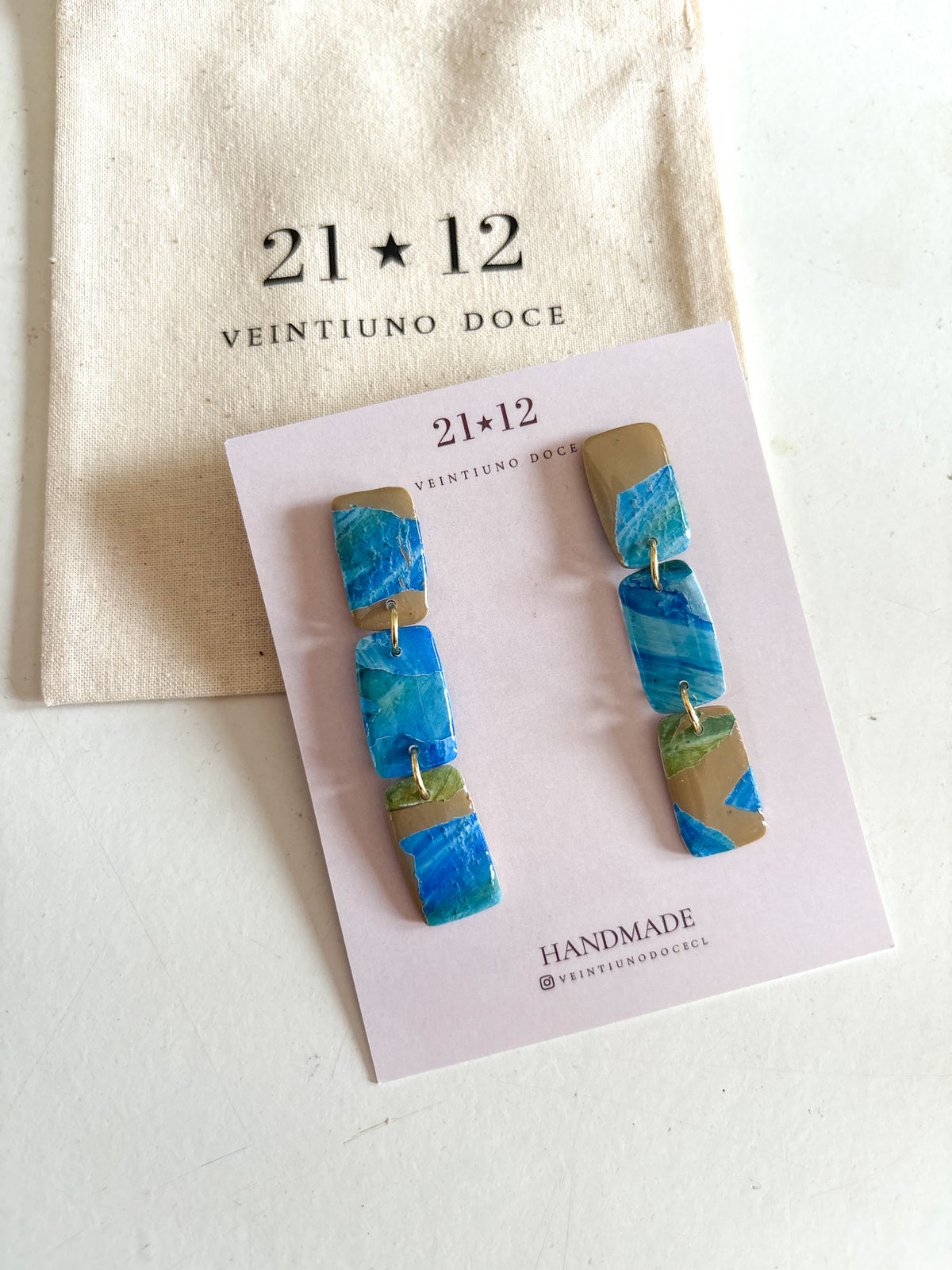 Aros Sion Beige / Azul