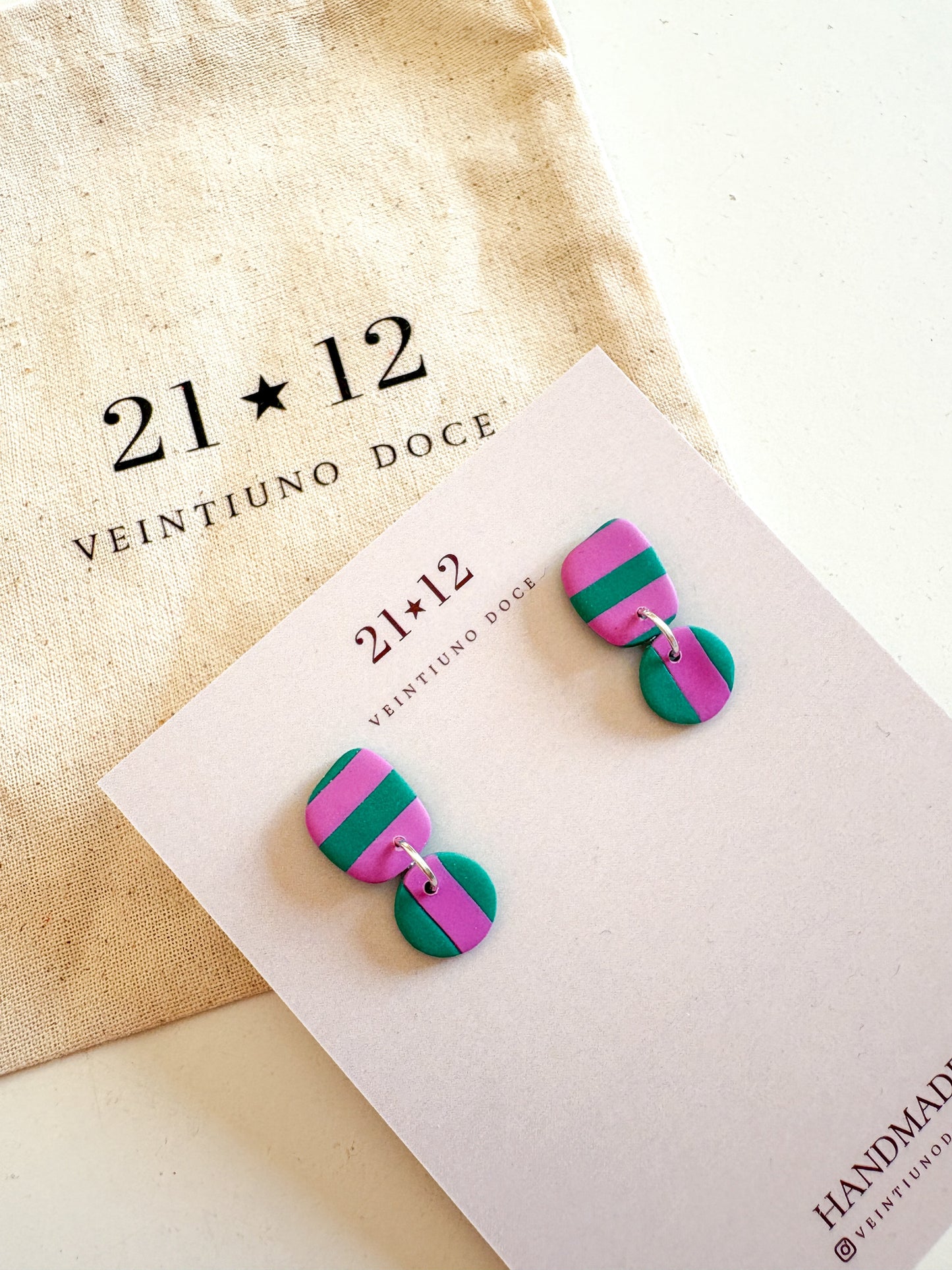 Aros Lugo Verde/ Rosado