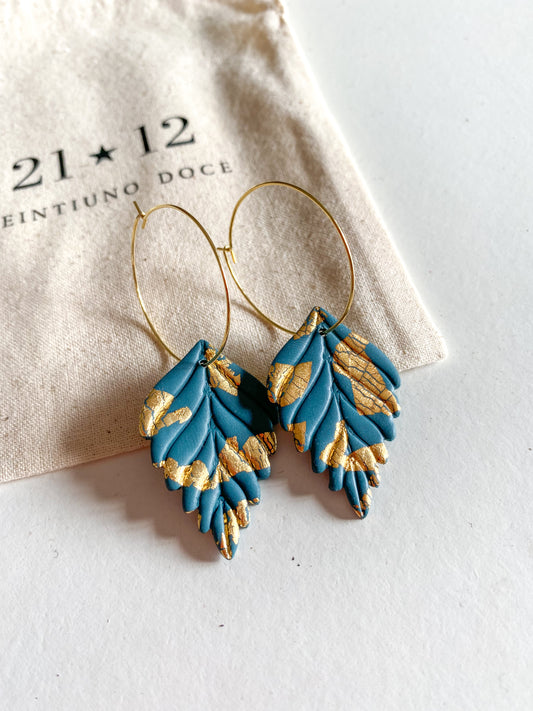 Aros Gondar Azul Petróleo / Dorado