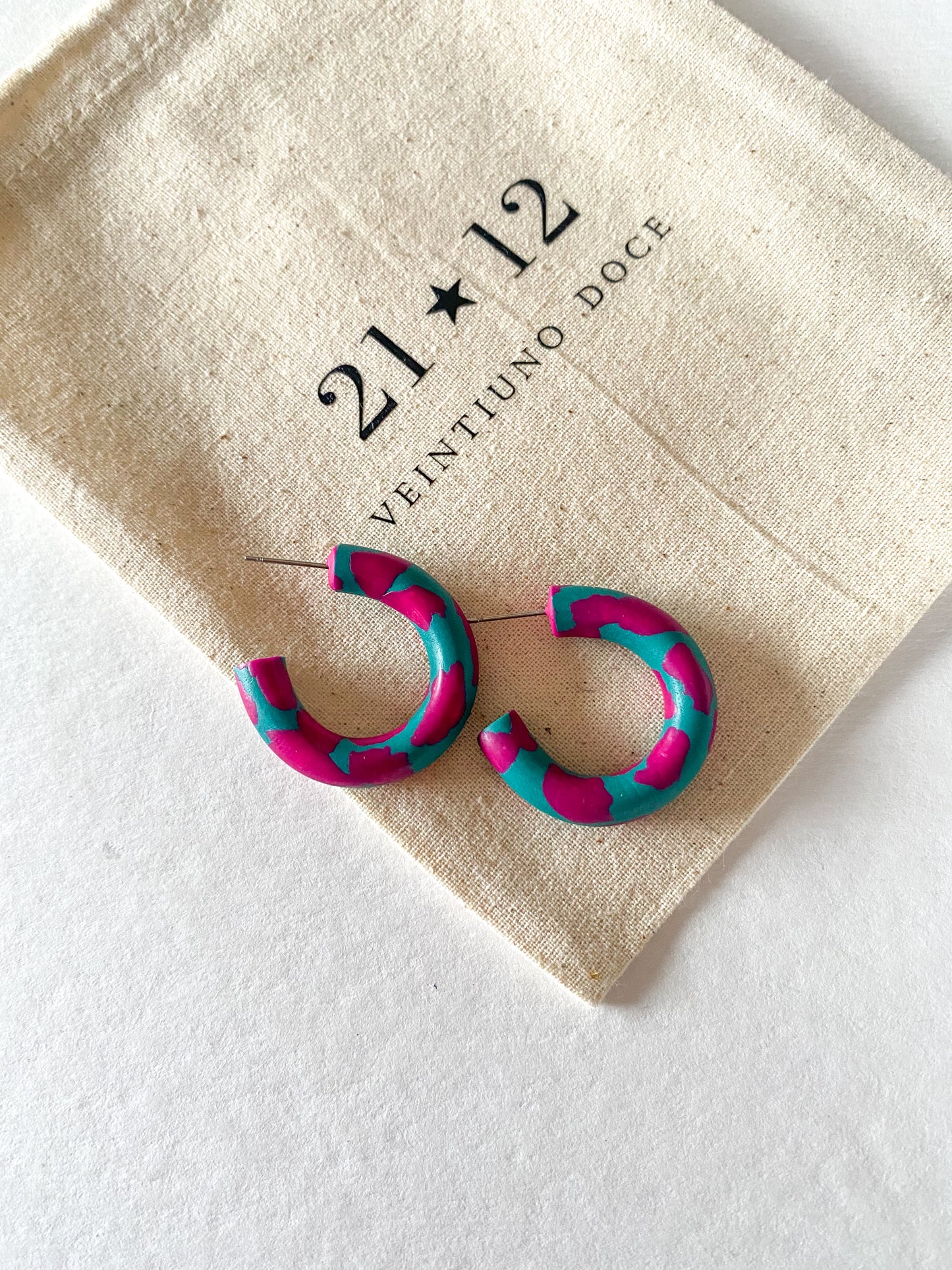Aros Argollas Kindia Fucsia