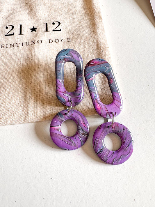 Aros Áurea Gris / Lila