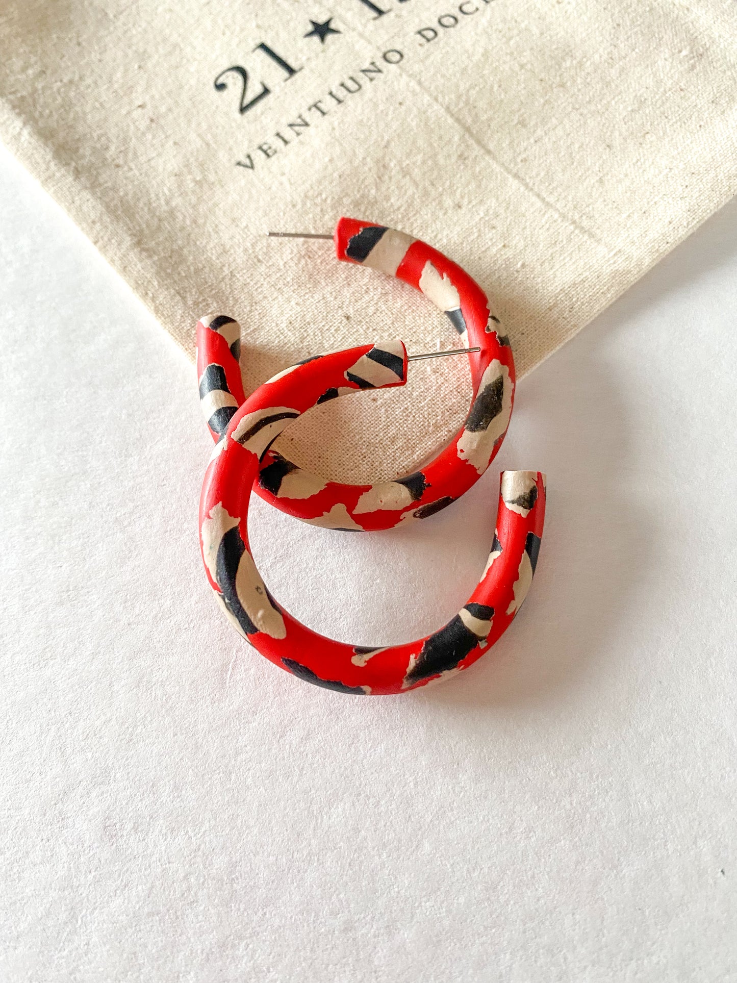 Aros Argollas Boke Rojo