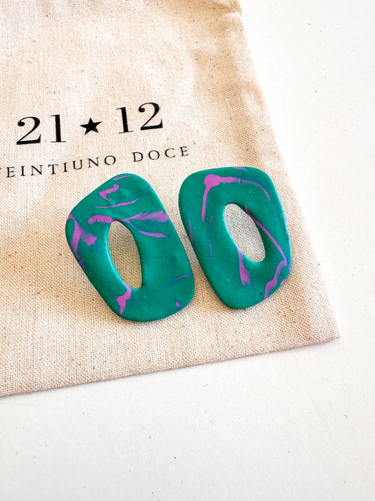 Aros Dome Verde / Rosado