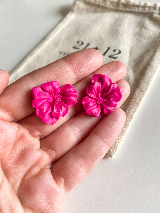 Aros Magdalena fucsia