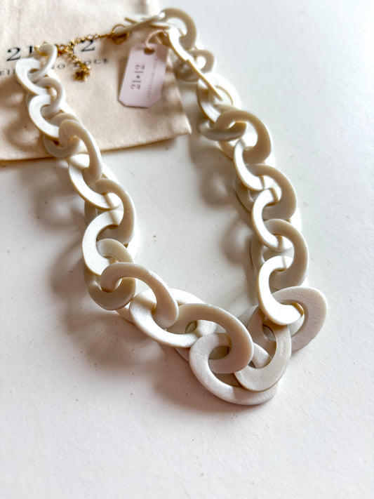 Collar Cadena Blanco Perlado