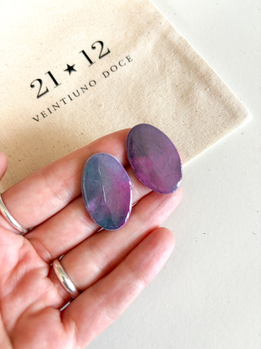 Aros Ovalo Morado