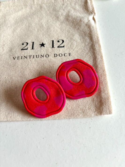 Aros Bled Rojo/ Fucsia