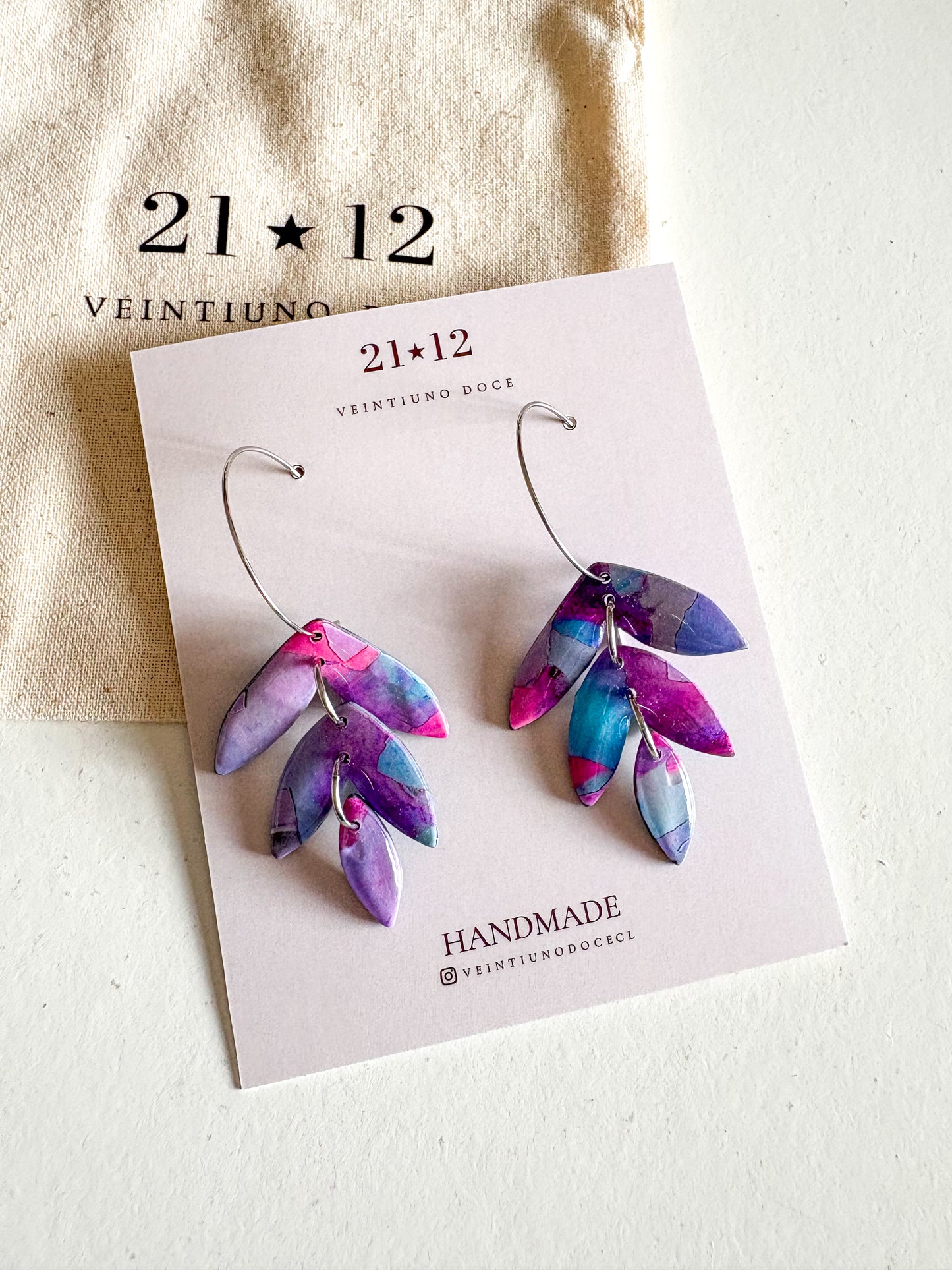 Aros Egeo Argolla Azul / Rosado