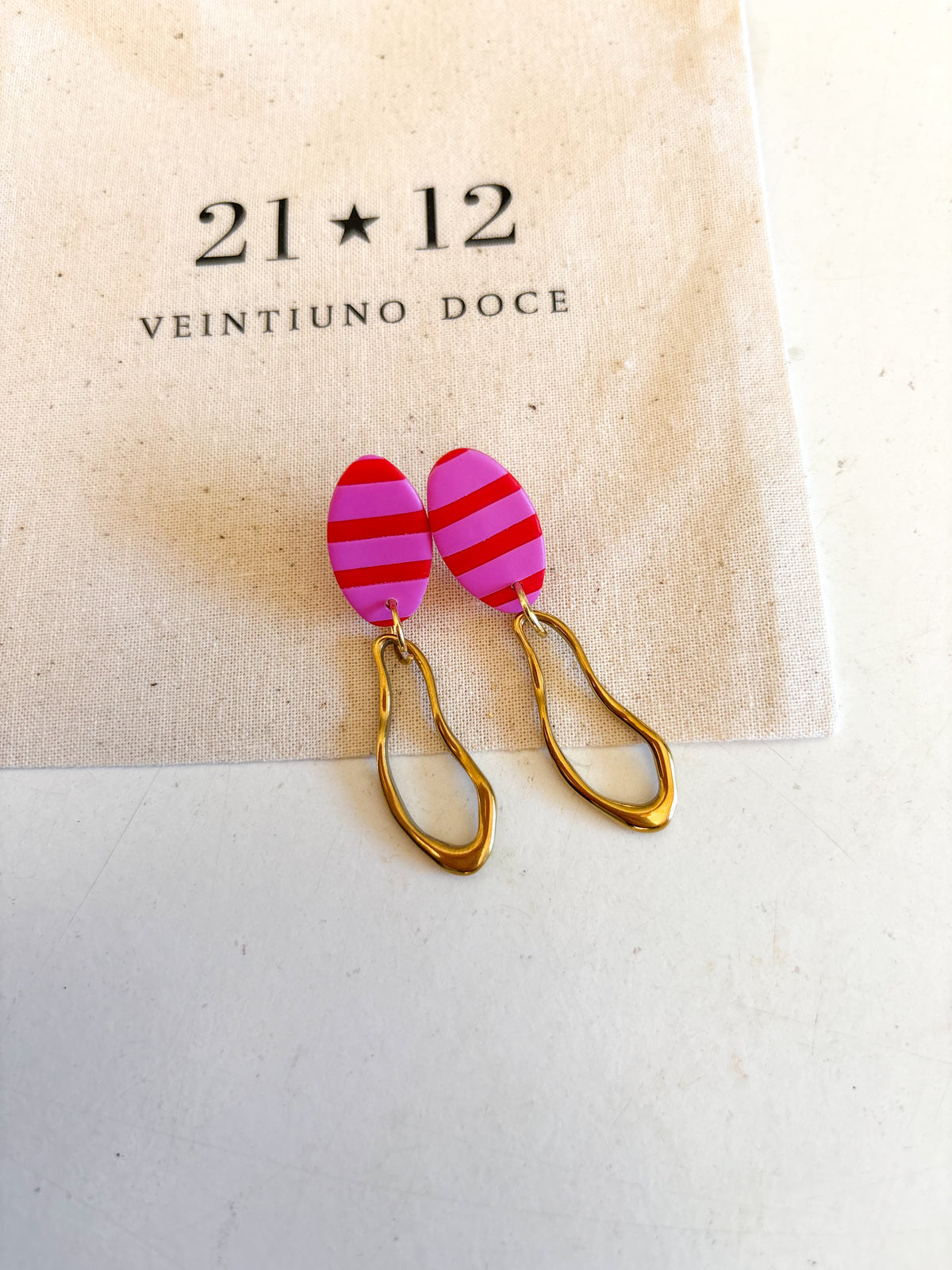 Aros Nini Rayas Dorado