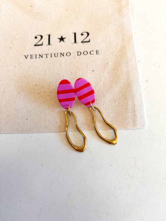 Aros Nini Rayas Dorado