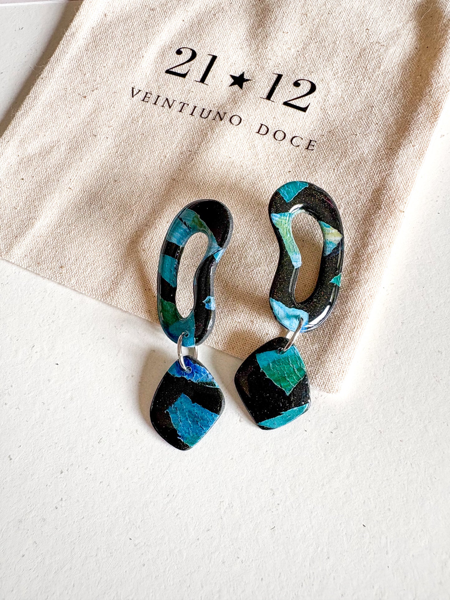 Aros Aura Negro/ Azul