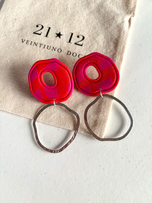 Aros Koper Rojo/Fucsia