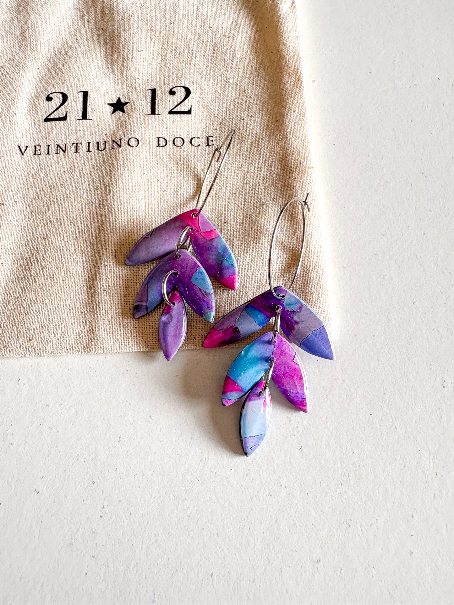 Aros Egeo Argolla Azul / Rosado