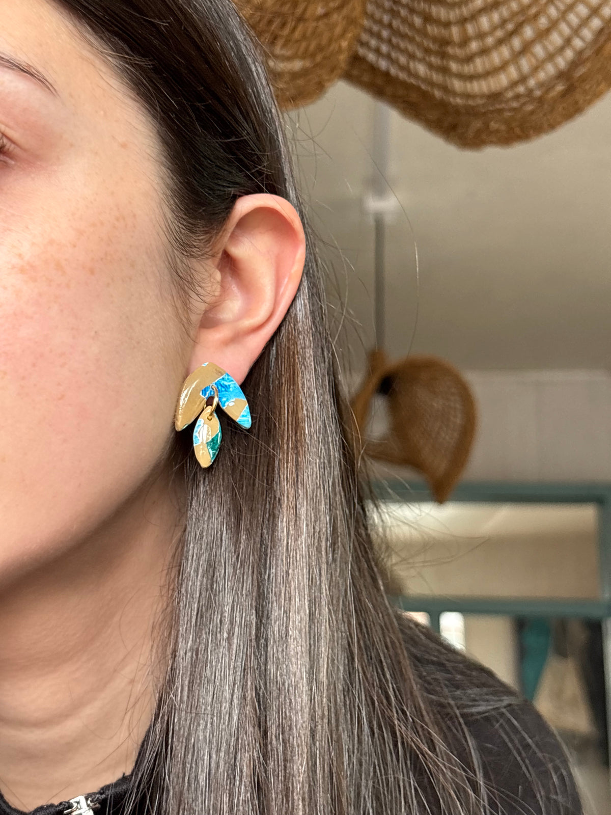 Aros Egeo Mini Beige / Azul