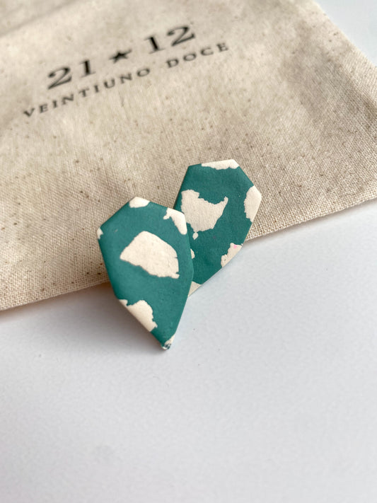 Aros Hexagono Verde / Marfil