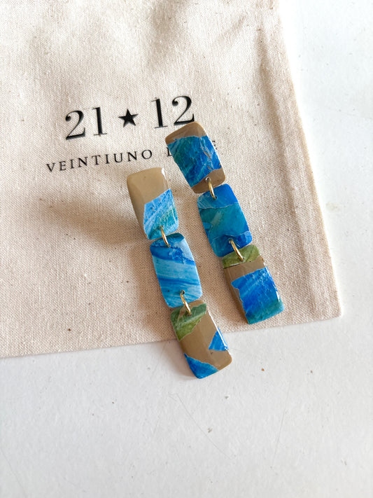 Aros Sion Beige / Azul