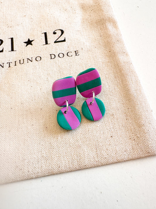 Aros Lugo Verde/ Rosado