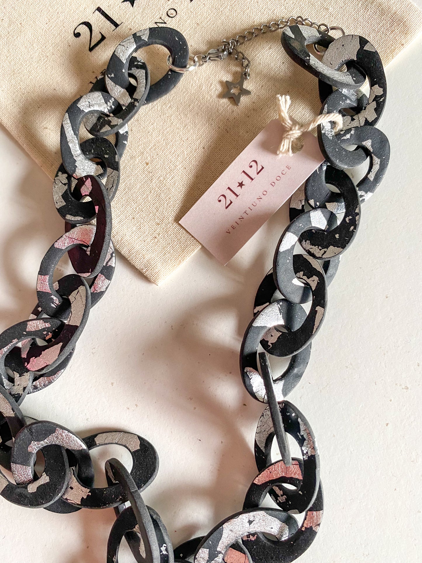 Collar cadena Negro / Plateado