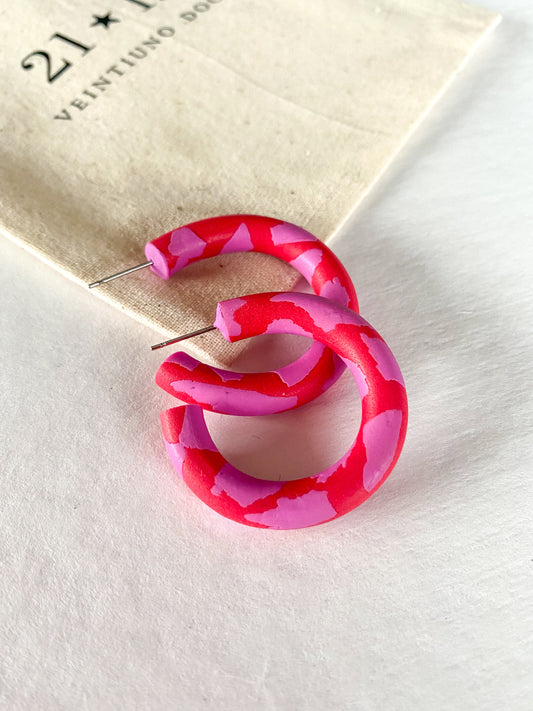 Aros Argollas Labe Rosado