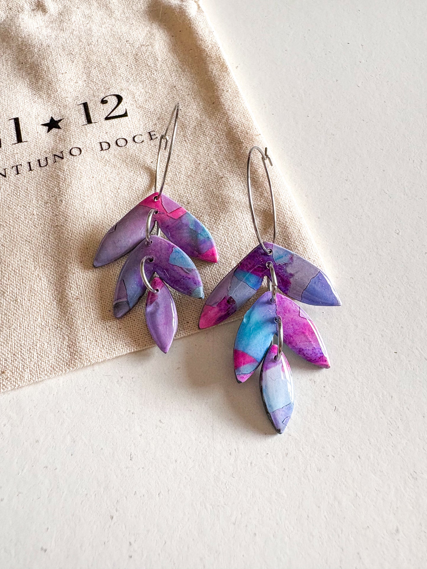 Aros Egeo Argolla Azul / Rosado