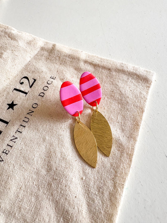 Aros Nina Rayas Rosado / Rojo