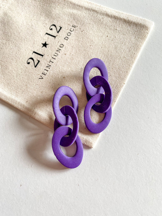 Aros Cadena Morado