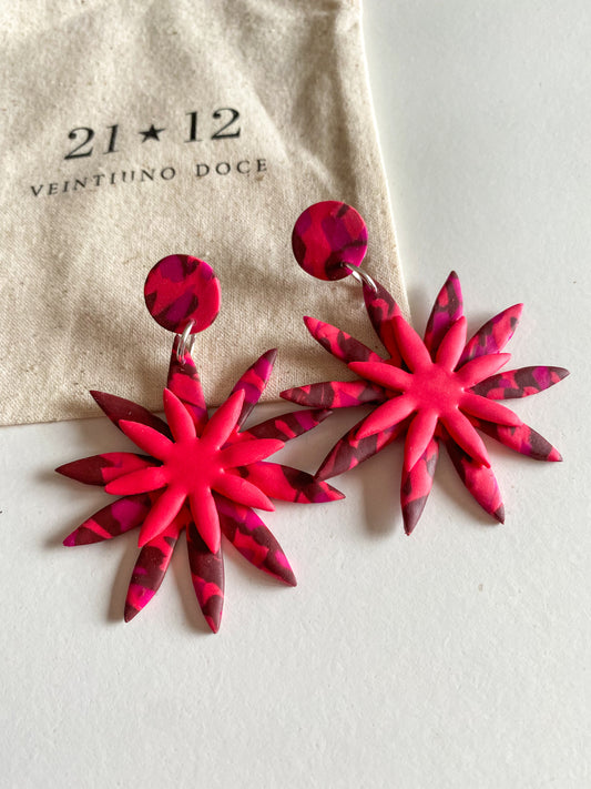 Aros Tartu Doble Fucsia