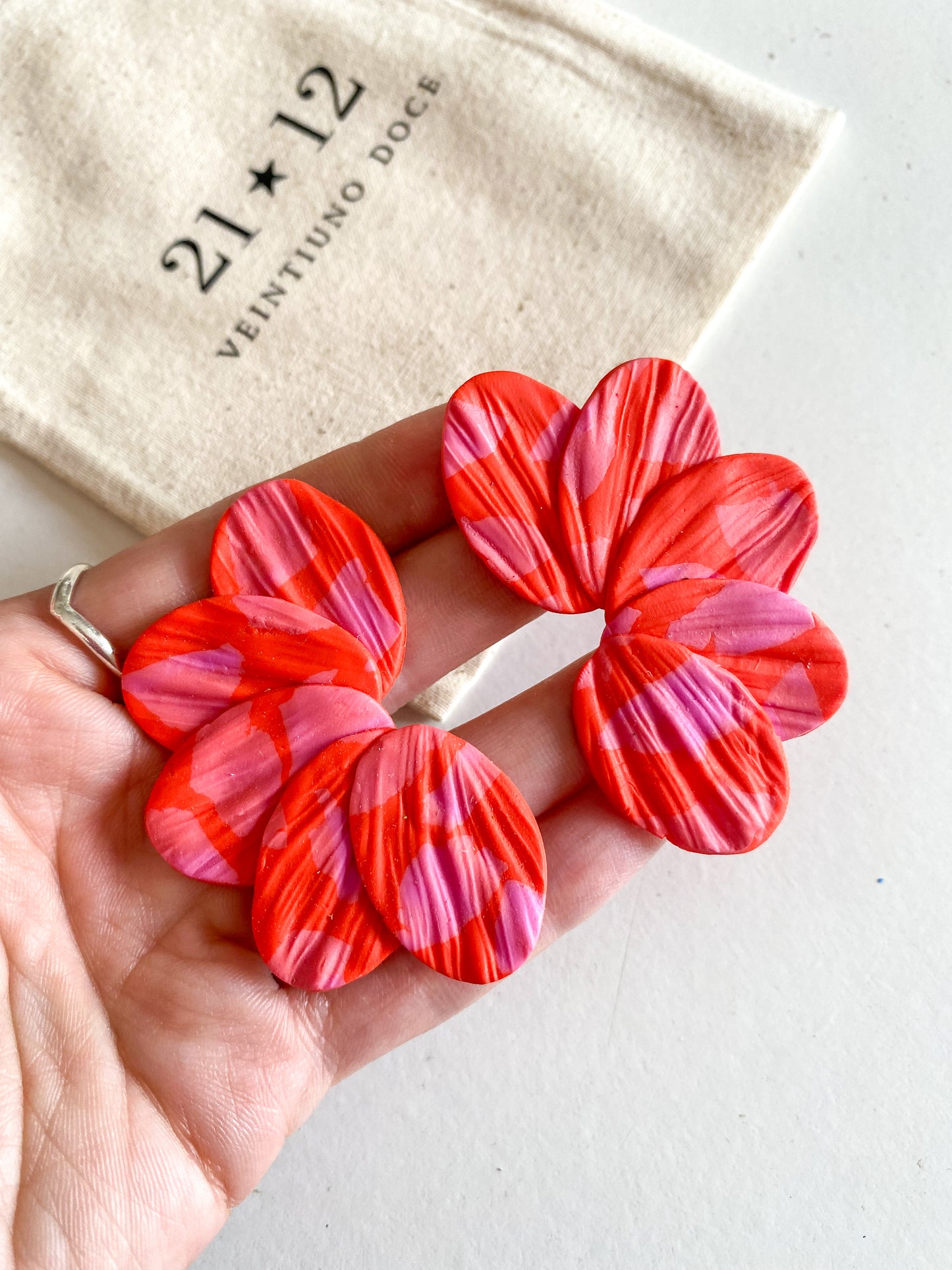 Aros Paula Naranjo/Rosado