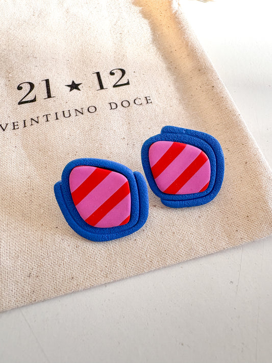 Aros Maida Rayas Azul