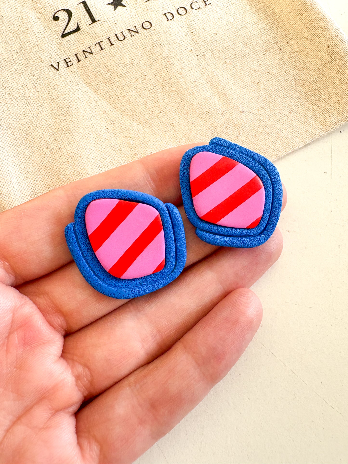 Aros Maida Rayas Azul