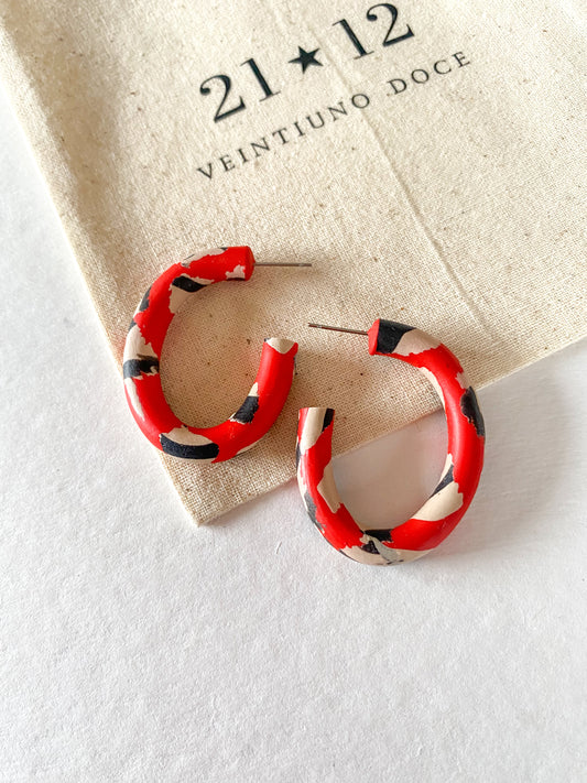 Aros Argollas Riaba Rojo
