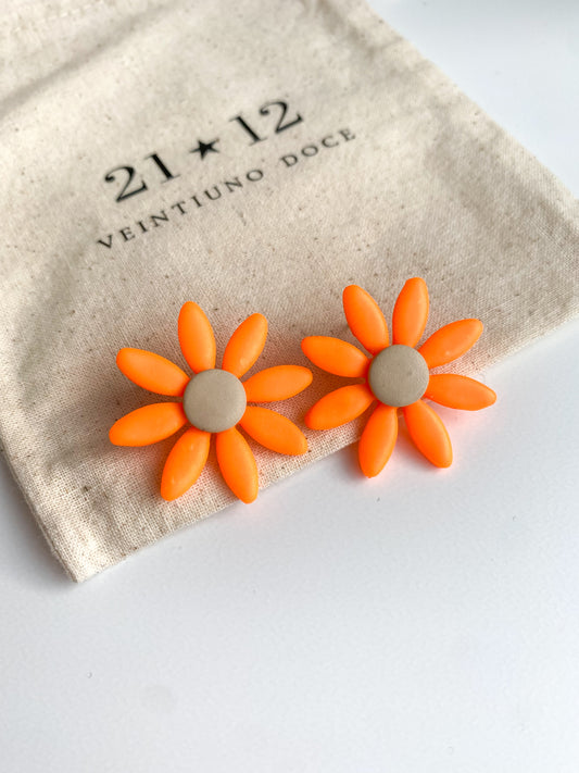 Aros flor naranja