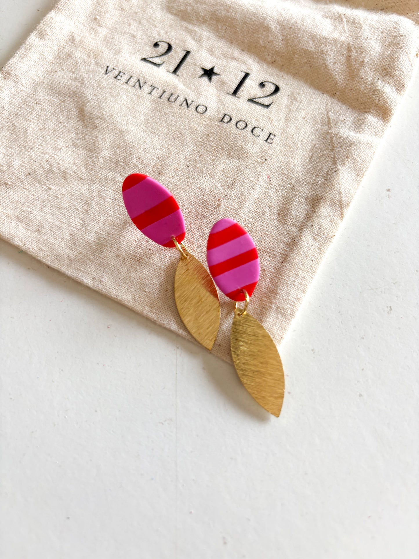 Aros Nina Rayas Rosado / Rojo