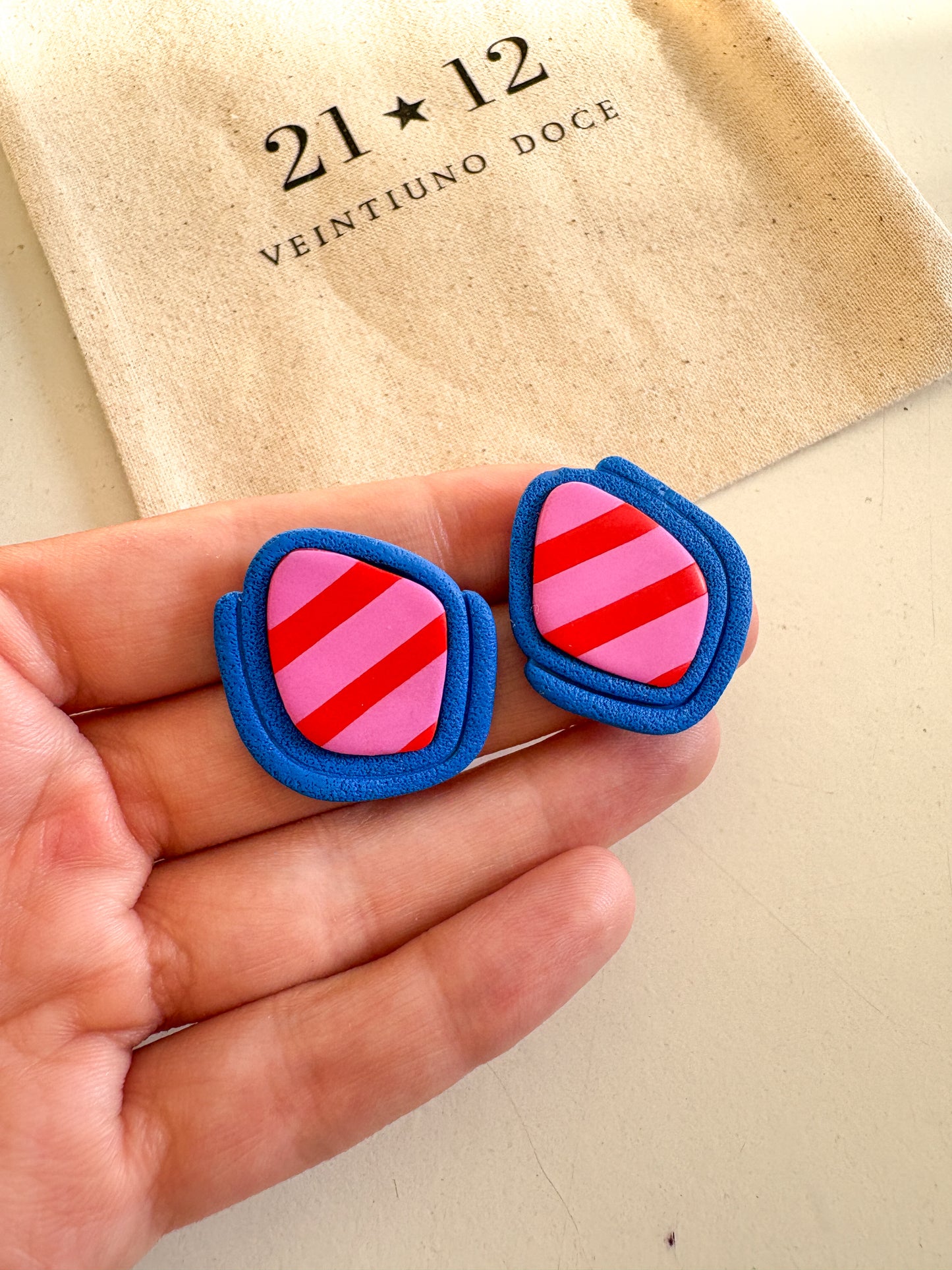 Aros Maida Rayas Azul