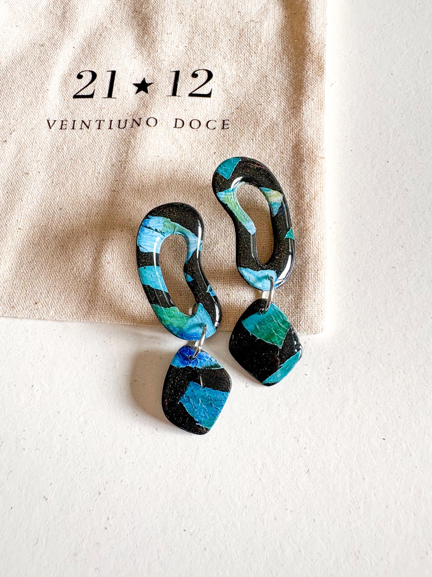 Aros Aura Negro/ Azul