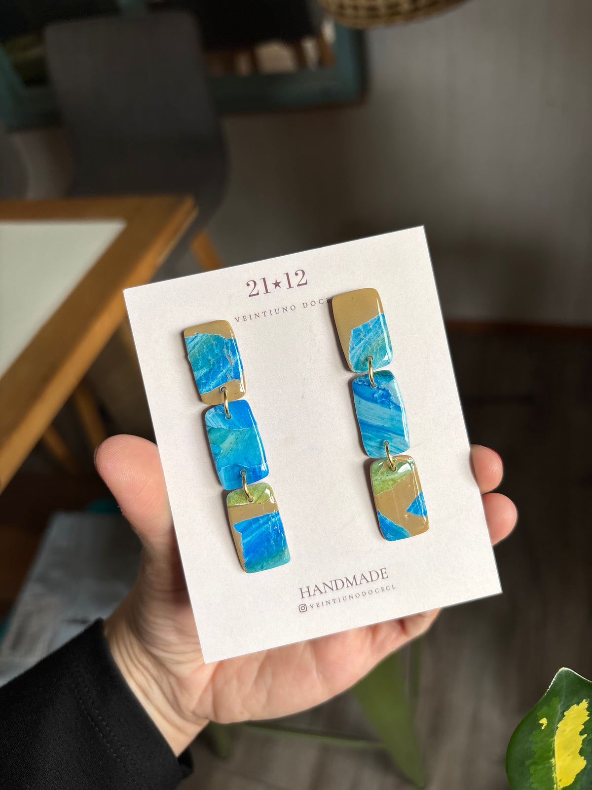 Aros Sion Beige / Azul