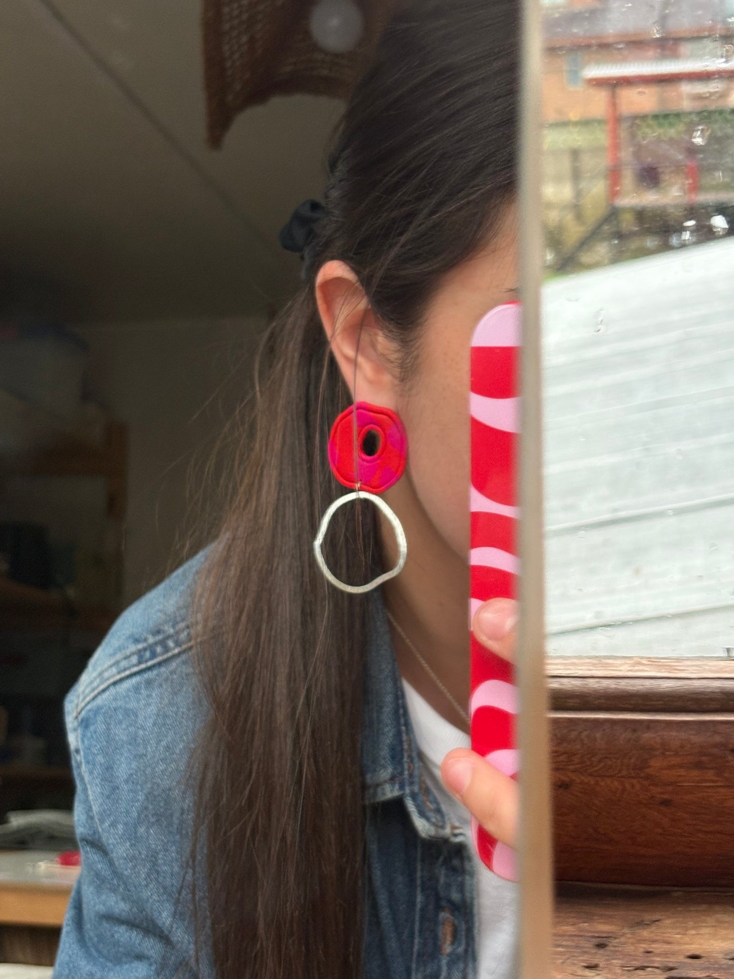 Aros Koper Rojo/Fucsia