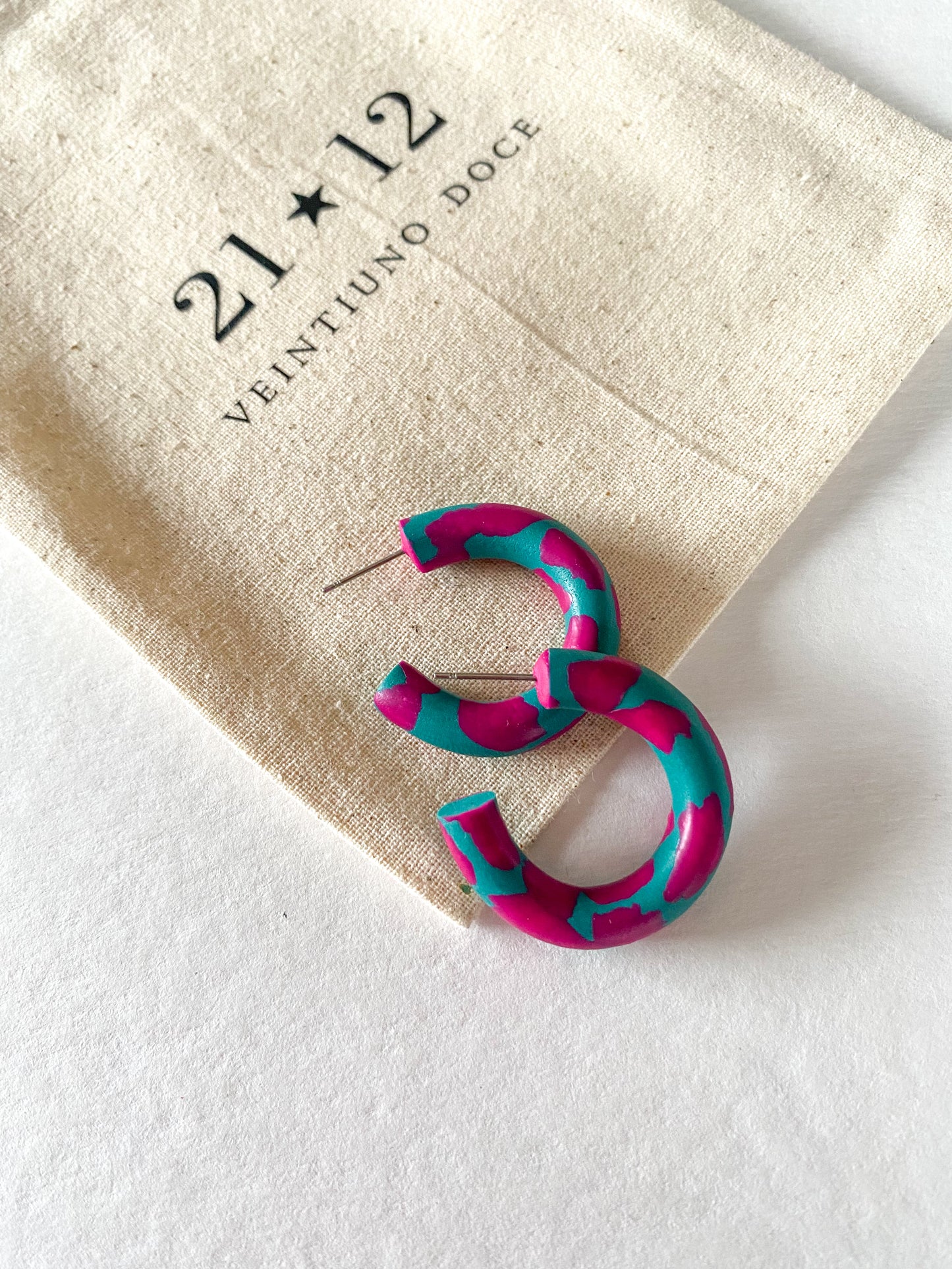 Aros Argollas Kindia Fucsia